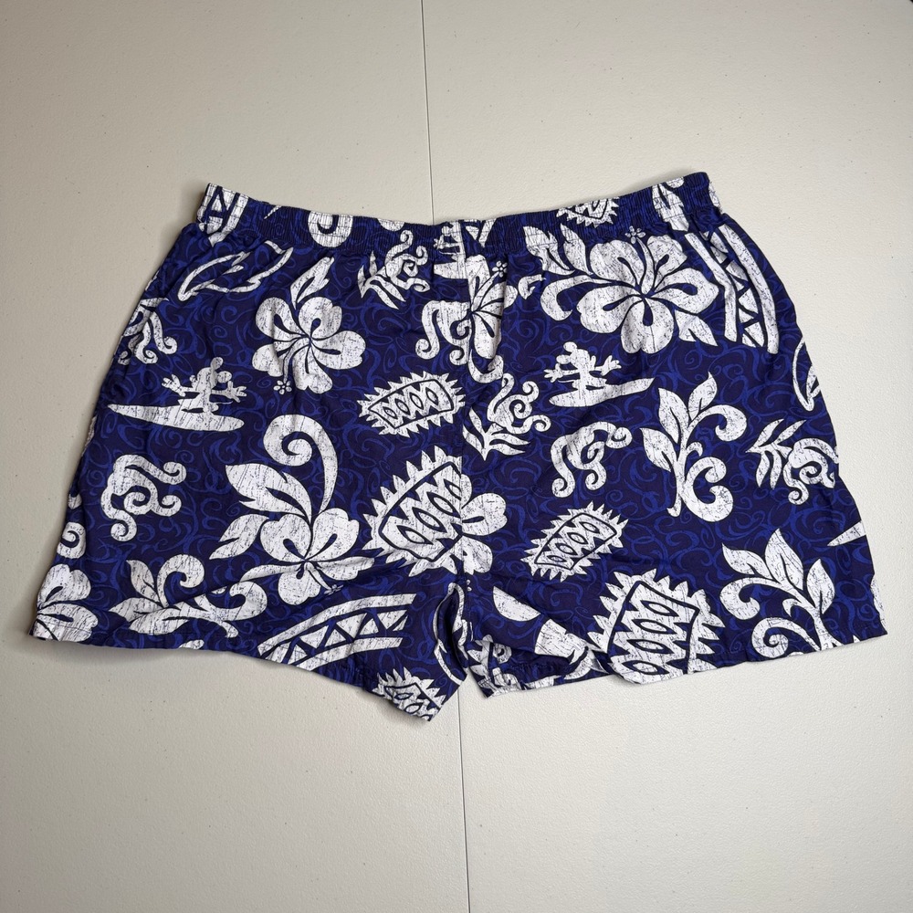 Walt Disney World Pluto Surfing Hibiscus Mens XL Swim Trunks Blue Cotton - Picture 9 of 10